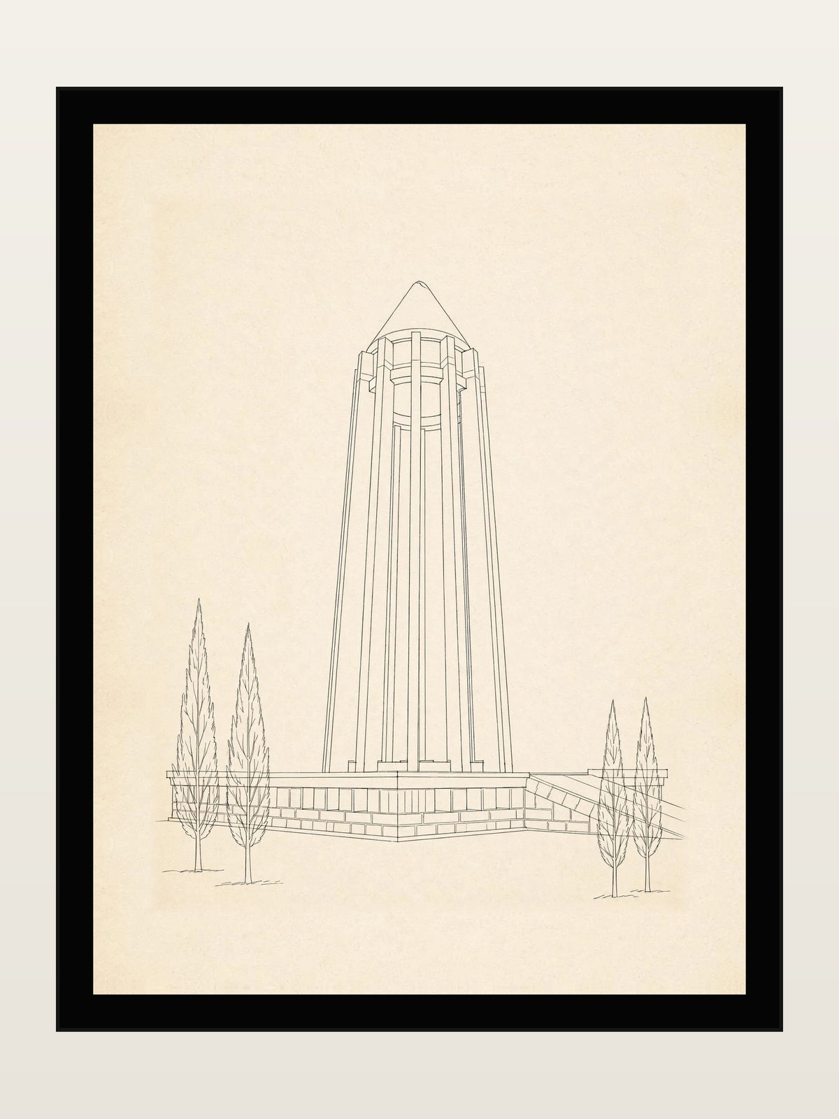 Avicenna Mausoleum, Hamedan, Minimalist Line Art Print