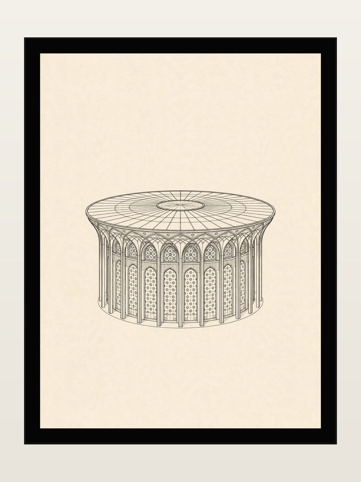 Teatr-e Shahr, Tehran, Minimalist Line Art Print