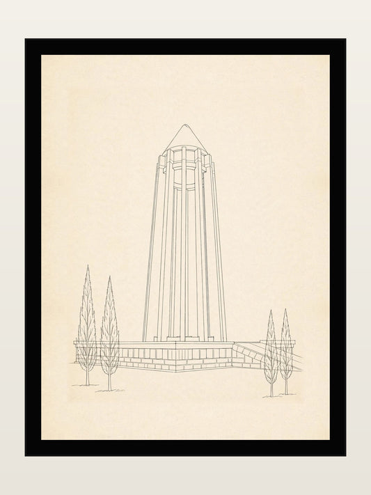 Avicenna Mausoleum, Hamedan, Minimalist Line Art Print