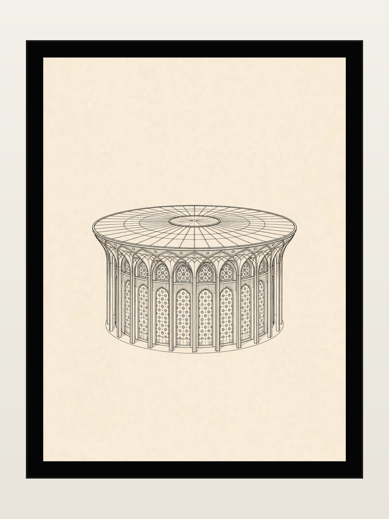 Teatr-e Shahr, Tehran, Minimalist Line Art Print